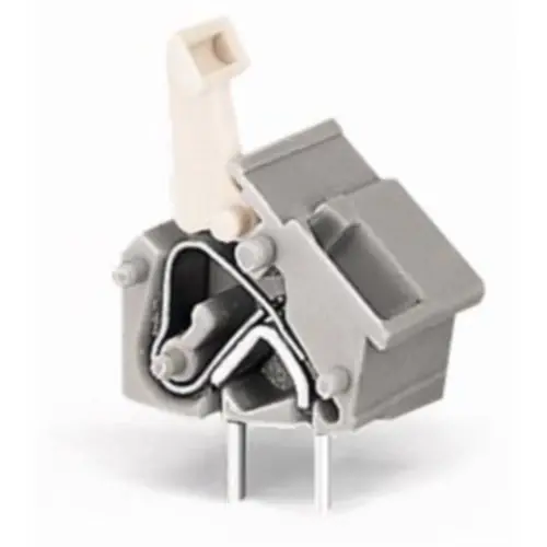 Highlight Leiterplattenklemme, 1-polig, RM 10 mm, 0,08-2,5 mm², 16 A, Käfigklemme, hellgrau, 256-763/332-000/999-950