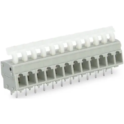 Leiterplattenklemme, 16-polig, RM 5 mm, 0,08-2,5 mm², 24 A, Käfigklemme, grau, 257-466 Aktuell