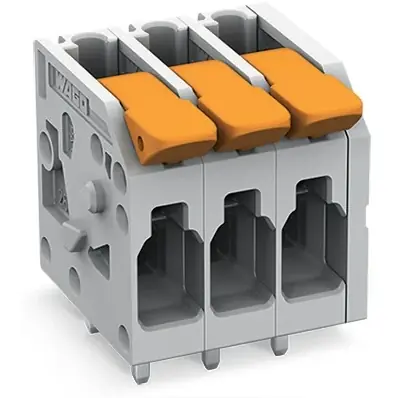 Leiterplattenklemme, 12-polig, RM 5 mm, 0,2-4,0 mm², 32 A, Push-in Käfigklemme, grau, 2604-1112 Zertifiziert