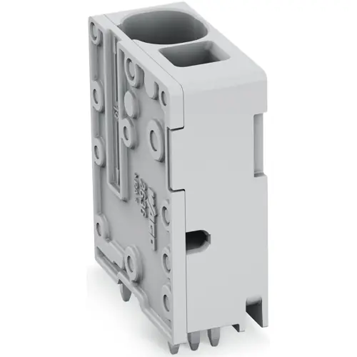 Zertifiziert Leiterplattenklemme, 1-polig, RM 10 mm, 0,75-16 mm², 76 A, Push-in Käfigklemme, grau, 2636-3101