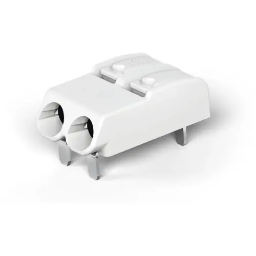 Neuheit Leiterplattenklemme, 2-polig, RM 4 mm, 0,2-0,75 mm², 9 A, Push-in Käfigklemme, weiß, 2060-1452/998-404