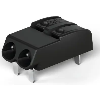 Kostenloser Versand Leiterplattenklemme, 2-polig, RM 4 mm, 0,2-0,75 mm², 9 A, Push-in Käfigklemme, schwarz, 2060-1472/998-404