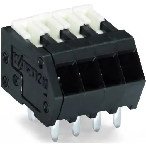 Leiterplattenklemme, 4-polig, RM 2.5 mm, 0,08-0,5 mm², 6 A, Käfigklemme, schwarz, 218-104/000-604 Must-Have