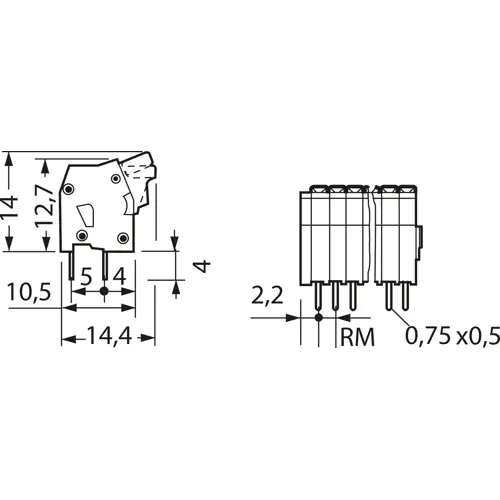 Top-Angebot Leiterplattenklemme, 6-polig, RM 2.5 mm, 0,08-0,5 mm², 6 A, Käfigklemme, grau, 234-206