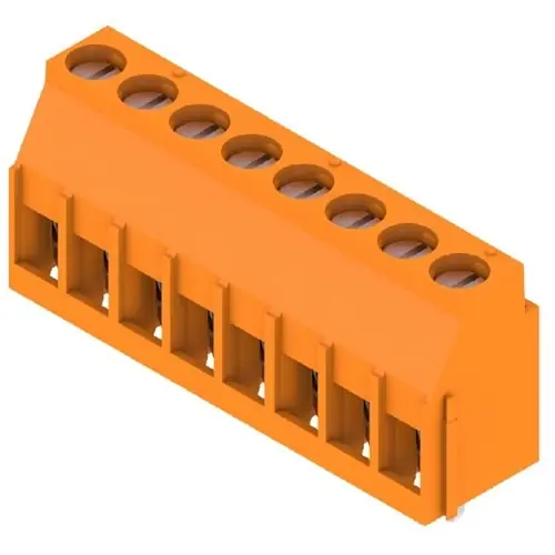 Echt Leiterplattenklemme, 8-polig, RM 5 mm, 0,08-6,0 mm², 20 A, Zugbügel, orange, 1001760000