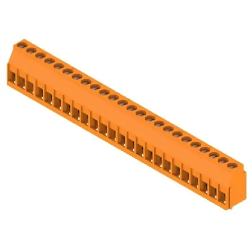 Echt Leiterplattenklemme, 24-polig, RM 5 mm, 0,08-6,0 mm², 20 A, Zugbügel, orange, 1001830000