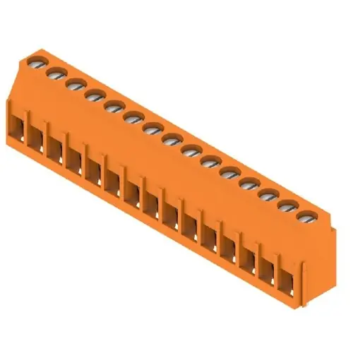 Leiterplattenklemme, 15-polig, RM 5.08 mm, 0,08-6,0 mm², 20 A, Zugbügel, orange, 1001960000 Abverkauf