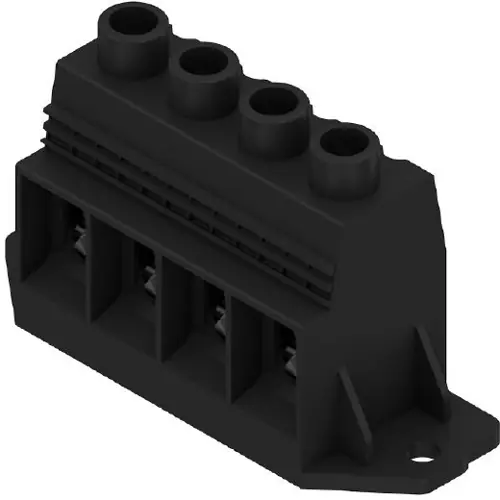 Abverkauf Leiterplattenklemme, 4-polig, RM 15 mm, 0,5-50 mm², 127 A, Schraubanschluss, schwarz, 1047310000