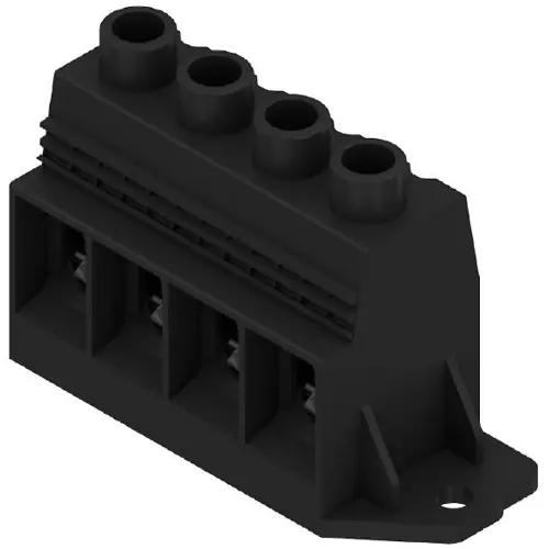 Leiterplattenklemme, 4-polig, RM 15 mm, 0,5-50 mm², 127 A, Schraubanschluss, schwarz, 1047630000 Letzte Chance