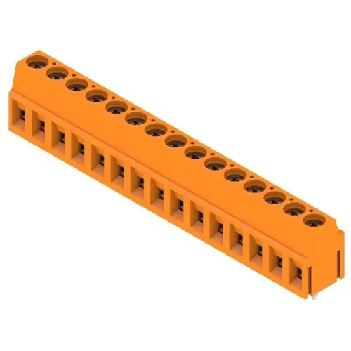 Leiterplattenklemme, 15-polig, RM 5 mm, 0,2-2,5 mm², 15 A, Schraubanschluss, orange, 1234090000 Neue Ware