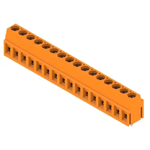 Ausverkauf Leiterplattenklemme, 16-polig, RM 5 mm, 0,2-2,5 mm², 15 A, Schraubanschluss, orange, 1234120000