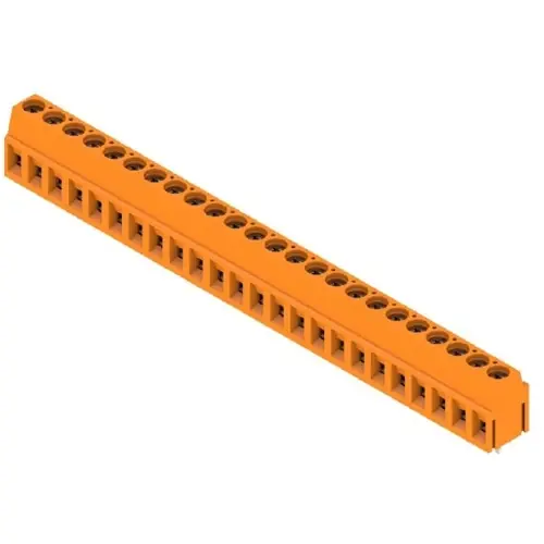 Top-Seller Leiterplattenklemme, 24-polig, RM 5 mm, 0,2-2,5 mm², 15 A, Schraubanschluss, orange, 1234210000