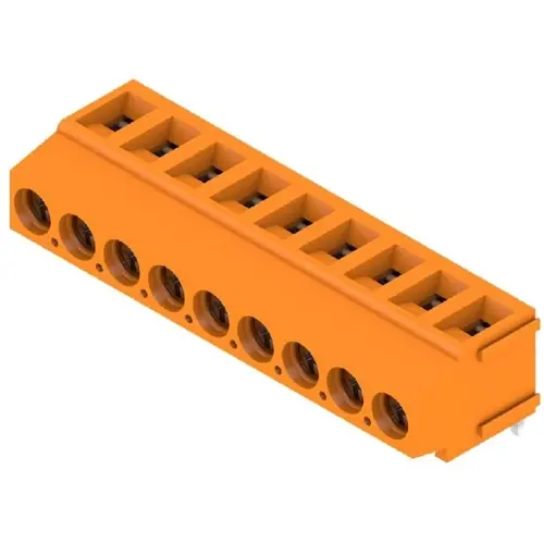 Saisonangebot Leiterplattenklemme, 9-polig, RM 5 mm, 0,2-2,5 mm², 15 A, Schraubanschluss, orange, 1234290000