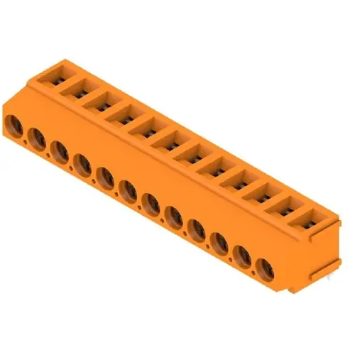 Leiterplattenklemme, 12-polig, RM 5 mm, 0,2-2,5 mm², 15 A, Schraubanschluss, orange, 1234330000 Zertifiziert