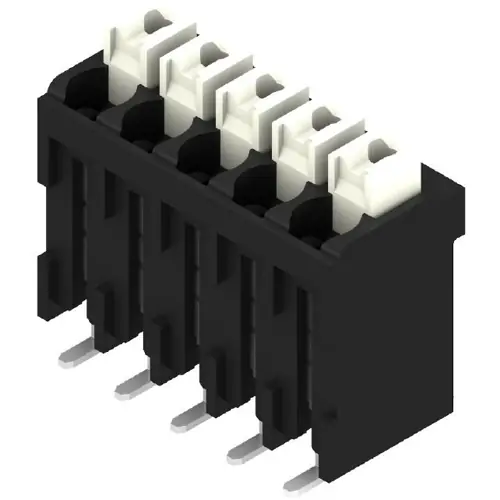 Neue Kollektion Leiterplattenklemme, 5-polig, RM 3.5 mm, 0,13-1,5 mm², 12 A, Federklemmanschluss, schwarz, 1250390000