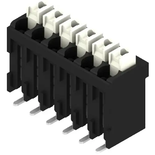 Leiterplattenklemme, 6-polig, RM 3.5 mm, 0,13-1,5 mm², 12 A, Federklemmanschluss, schwarz, 1250410000 Neuheit