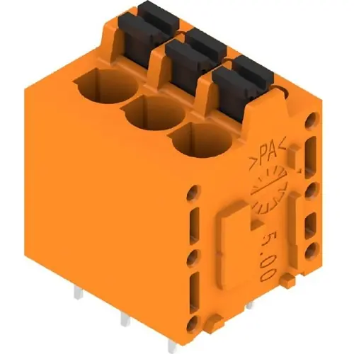 Leiterplattenklemme, 3-polig, RM 5 mm, 0,12-2,5 mm², 20 A, Federklemmanschluss, orange, 1330190000 Neu