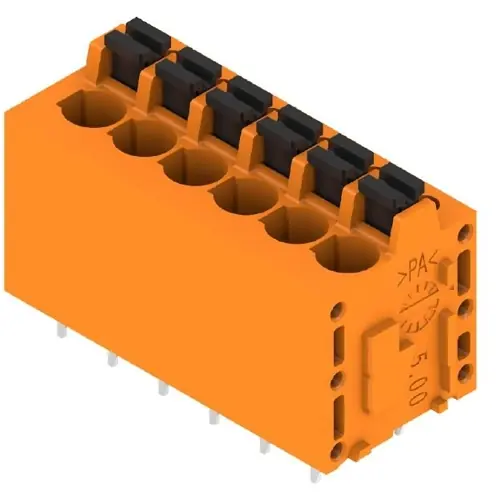 Sofort Bestellen Leiterplattenklemme, 6-polig, RM 5 mm, 0,12-2,5 mm², 20 A, Federklemmanschluss, orange, 1330220000