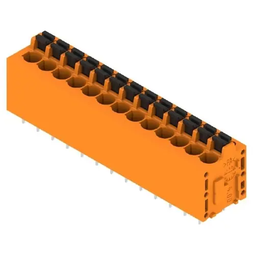 Leiterplattenklemme, 13-polig, RM 5 mm, 0,12-2,5 mm², 20 A, Federklemmanschluss, orange, 1330300000 Echt