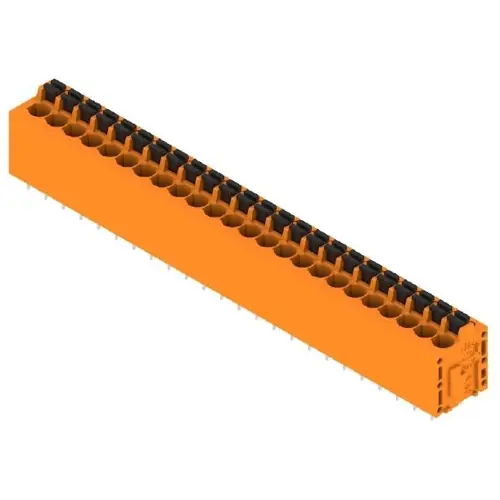 Leiterplattenklemme, 24-polig, RM 5 mm, 0,12-2,5 mm², 20 A, Federklemmanschluss, orange, 1330420000 Schnäppchen