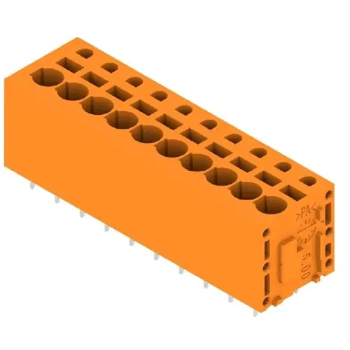 Leiterplattenklemme, 10-polig, RM 5 mm, 0,12-2,5 mm², 20 A, Federklemmanschluss, orange, 1330530000 Direktkauf
