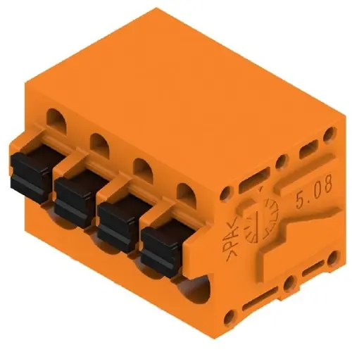 Leiterplattenklemme, 4-polig, RM 5.08 mm, 0,12-2,5 mm², 20 A, Federklemmanschluss, orange, 1330730000 Bestpreis
