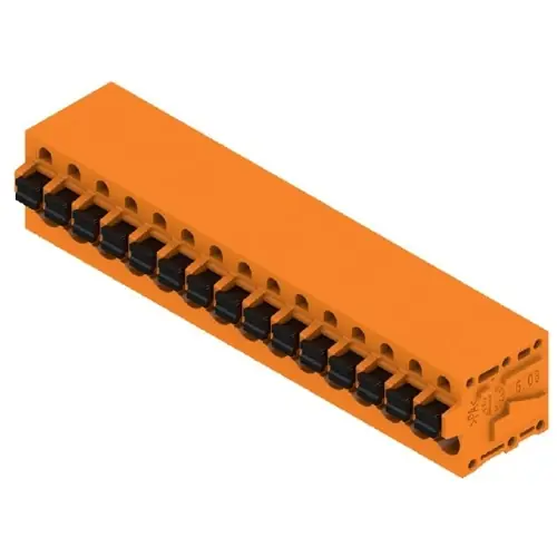 Leiterplattenklemme, 15-polig, RM 5.08 mm, 0,12-2,5 mm², 20 A, Federklemmanschluss, orange, 1330850000 Billig