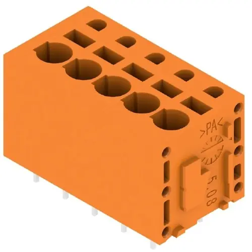 Mega-Angebot Leiterplattenklemme, 5-polig, RM 5.08 mm, 0,12-2,5 mm², 20 A, Federklemmanschluss, orange, 1331470000