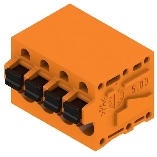 Leiterplattenklemme, 4-polig, RM 5 mm, 0,12-2,5 mm², 20 A, Federklemmanschluss, orange, 1331720000 Heißes Angebot