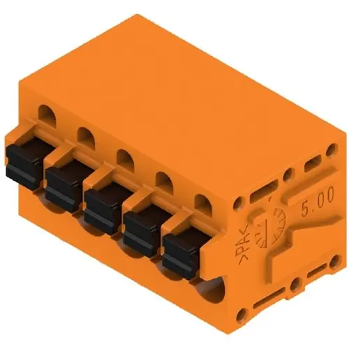 Jetzt Bestellen Leiterplattenklemme, 5-polig, RM 5 mm, 0,12-2,5 mm², 20 A, Federklemmanschluss, orange, 1331730000