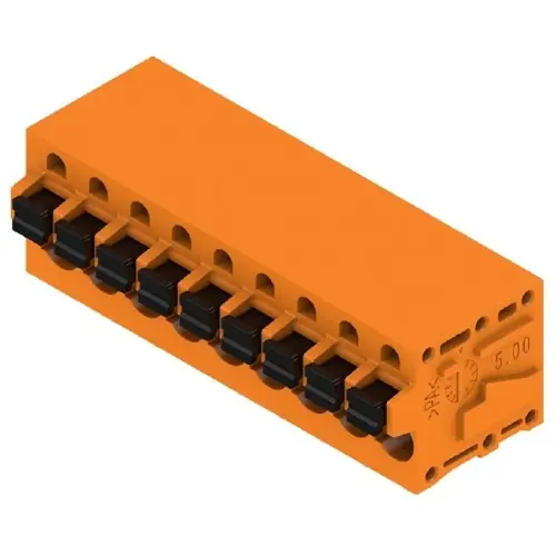 Preiswert Leiterplattenklemme, 9-polig, RM 5 mm, 0,12-2,5 mm², 20 A, Federklemmanschluss, orange, 1331780000