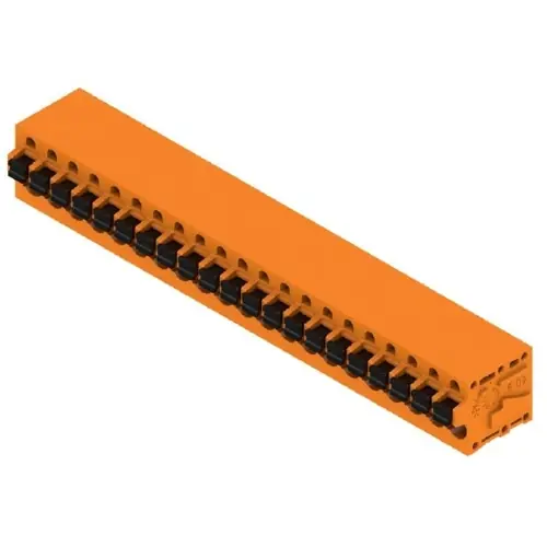 Preisreduziert Leiterplattenklemme, 21-polig, RM 5 mm, 0,12-2,5 mm², 20 A, Federklemmanschluss, orange, 1331920000