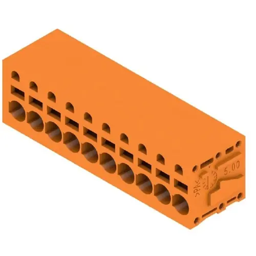 Kostenloser Rückversand Leiterplattenklemme, 10-polig, RM 5 mm, 0,12-2,5 mm², 20 A, Federklemmanschluss, orange, 1332050000