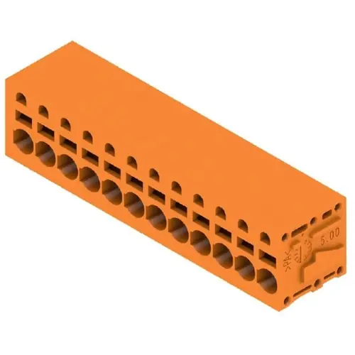 Günstig Leiterplattenklemme, 12-polig, RM 5 mm, 0,12-2,5 mm², 20 A, Federklemmanschluss, orange, 1332070000