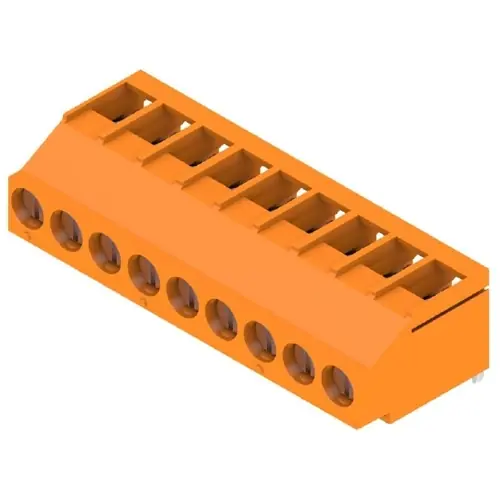 Sale Leiterplattenklemme, 9-polig, RM 5 mm, 0,08-6,0 mm², 20 A, Schraubanschluss, orange, 2429570000