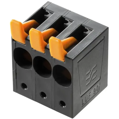 Kracherpreis Leiterplattenklemme, 4-polig, RM 10 mm, 0,5-16 mm², 58 A, Federklemmanschluss, schwarz, 2453710000