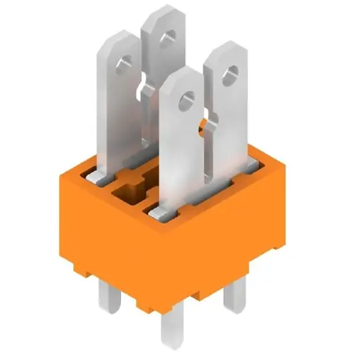 Leiterplattenklemme, 2-polig, RM 5 mm, 0,2-2,5 mm², 15 A, Flachstecker, orange, 9500410000 Kostenloser Rückversand