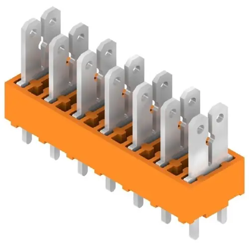 Leiterplattenklemme, 7-polig, RM 5 mm, 0,2-2,5 mm², 15 A, Flachstecker, orange, 9500460000 Sonderaktion