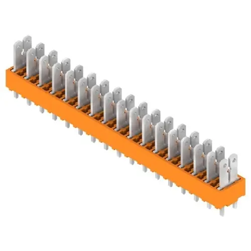 Echt Leiterplattenklemme, 17-polig, RM 5 mm, 0,2-2,5 mm², 15 A, Flachstecker, orange, 9500570000