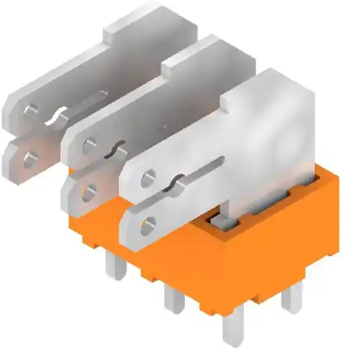 Leiterplattenklemme, 3-polig, RM 5 mm, 0,2-2,5 mm², 15 A, Flachstecker, orange, 9511420000 Sofort Bestellen