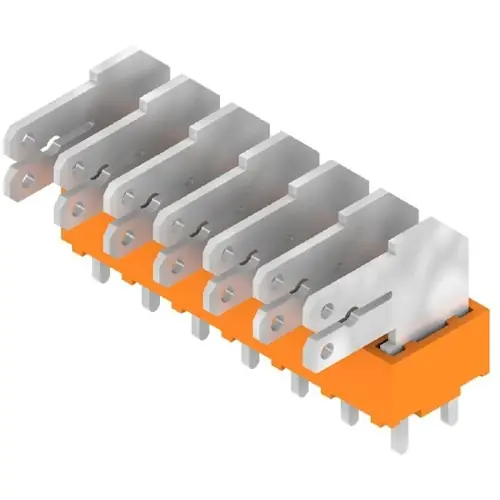 Kostenfreie Lieferung Leiterplattenklemme, 7-polig, RM 5 mm, 0,2-2,5 mm², 15 A, Flachstecker, orange, 9511460000
