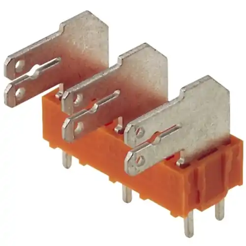 Neue Ware Leiterplattenklemme, 8-polig, RM 10 mm, 0,2-2,5 mm², 15 A, Flachstecker, orange, 9511760000
