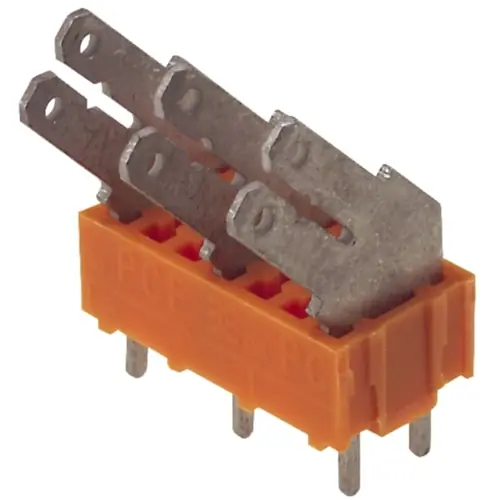 Leiterplattenklemme, 10-polig, RM 7.5 mm, 0,2-2,5 mm², 15 A, Flachstecker, orange, 9512050000 Jetzt Kaufen