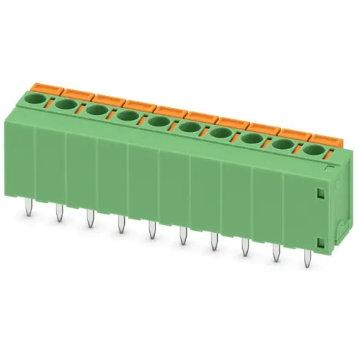 Geprüft Leiterplattenklemme, 10-polig, RM 5.08 mm, 0,2-1,5 mm², 15 A, Federklemmanschluss, grün, 1751581