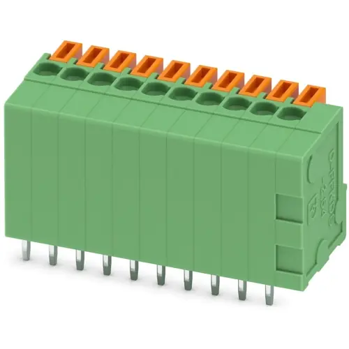 Leiterplattenklemme, 10-polig, RM 2.54 mm, 0,14-0,5 mm², 6 A, Federklemmanschluss, grün, 1789401 Top-Preis