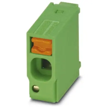 Neuheit Leiterplattenklemme, 1-polig, RM 5 mm, 0,2-2,5 mm², 20 A, Federklemmanschluss, grün, 1857824