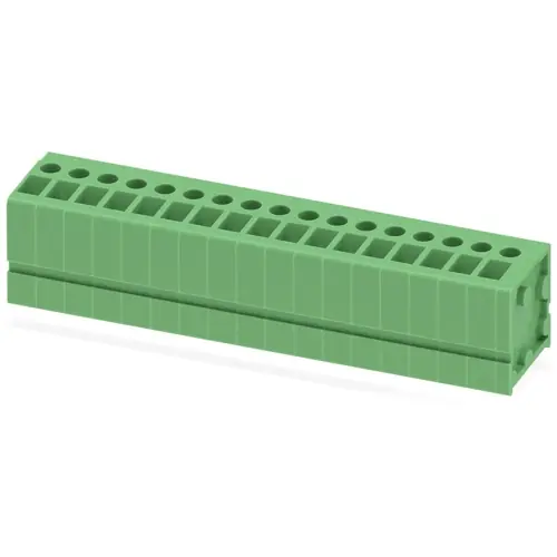 Leiterplattenklemme, 17-polig, RM 5 mm, 0,2-2,5 mm², 24 A, Schraubanschluss, grün, 1990559 Highlight