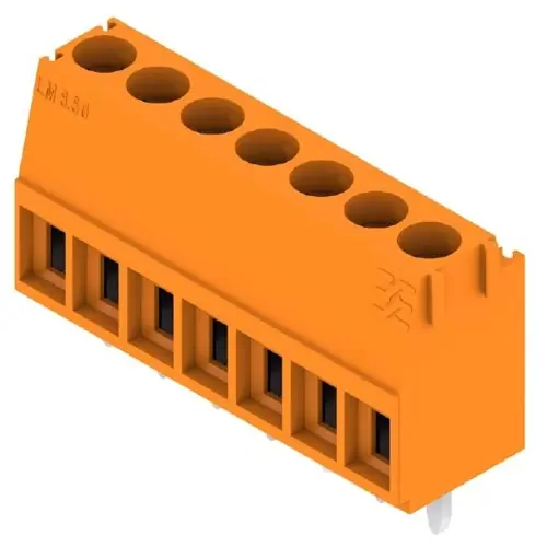 Günstig Leiterplattenklemme, 7-polig, RM 3.5 mm, 0,08-2,08 mm², 10 A, Schraubanschluss, orange, 1845060000