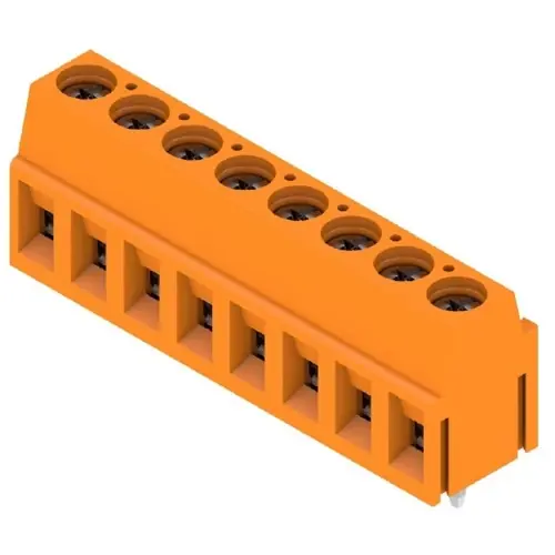 Begrenztes Angebot Leiterplattenklemme, 8-polig, RM 5 mm, 0,2-2,5 mm², 15 A, Schraubanschluss, orange, 1845340000