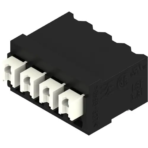 Sofort Bestellen Leiterplattenklemme, 4-polig, RM 3.81 mm, 0,13-1,5 mm², 12 A, Federklemmanschluss, schwarz, 1869380000